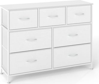 Songmics C&oacute;moda con 7 cajones de tela de color blanco