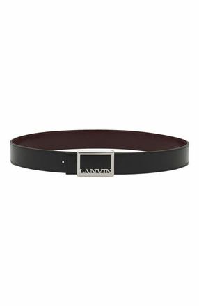 Lanvin Signature Reversible Leather Belt in Black-Brown at Nordstrom, Size 100