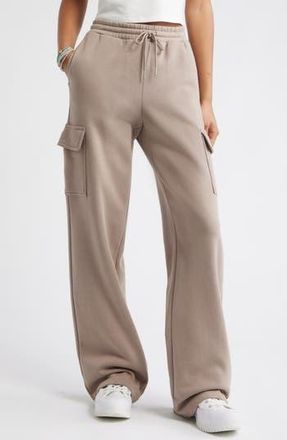 BP. Baggy Wide Leg Cargo Sweatpants in Grey Fungi at Nordstrom Rack, Size Small