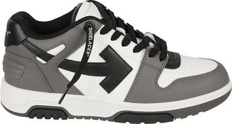 Off-white Grijze Leren Sneakers Out of Office - Heren - Sneakers - Veelkleurig - 45 EU - Leer - Schoenen
