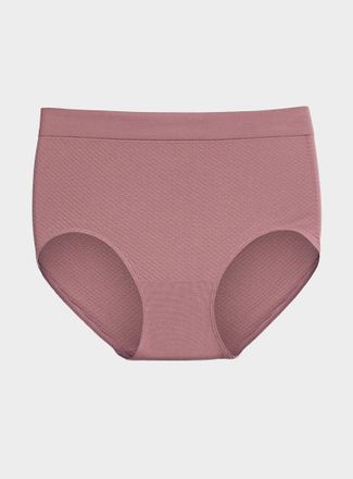Miiyu Womens Textured high-waist classic Hipster Panties Nylon