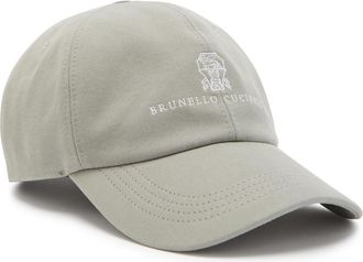 Brunello Cucinelli Logo-embroidered Cotton cap - Khaki - XL