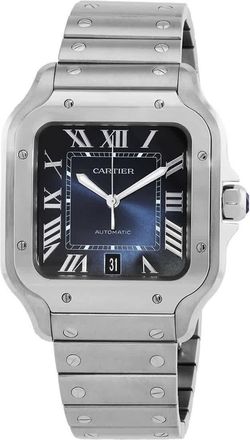 Cartier Santos Large Model Automatic Blue Dial Mens Watch WSSA0071