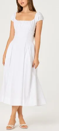 ASTR the Label Adilene Cap Sleeve Midi Dress in White at Nordstrom, Size X-Small