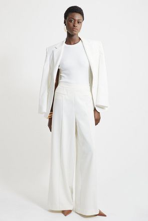 Karen Millen Compact Stretch Wide Leg Tailored Trousers