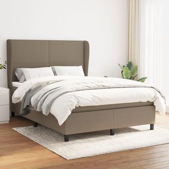 vidaXL Vidaxl - Cama Box Spring Con Colch&oacute;n Tela Gris Taupe 140x190 Cm