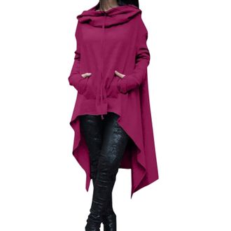 Generic Long Tops to Wear,Hoodies Women UK Gothic Gym Loose Hoodie Asymmetric Blouse Casual Smart Pullover Long Hooded Tops Ladies Retro hippy Sweatshirt Thum