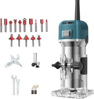 OEM Fresadora El&eacute;ctrica Compacta De Mano Con 6 Velocidades Variables, Herramienta De Corte Y Uni&oacute;n Para Carpinter&iacute;a, 33.000 Rpm, 800 W, 220 V, Con 15 Fres