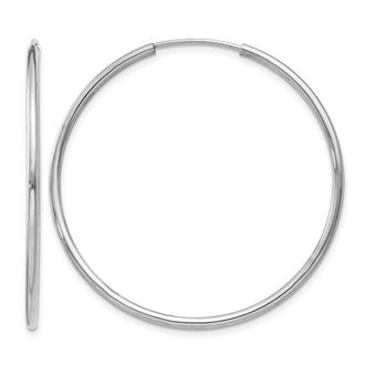 Diamond2Deal 14k Gold 1.50mm Polished Round Hoop Earrings 35 mm