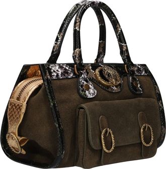 Kurt Geiger Tassen, Dames, Groen, ONE Size, Wol, Dames Schoudertassen Chelsea Satchel