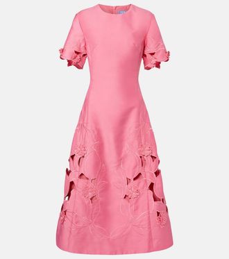 LEO LIN Caroline laser-cut midi dress