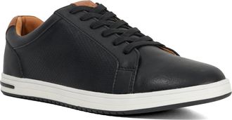 Dune London Mens Tezzy - Perforated Lace-Up Trainers - Black - Size UK 6