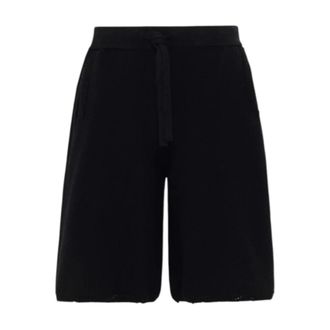 Laneus Casual Shorts, male, Black, Size: L Knitted Drawstring Shorts