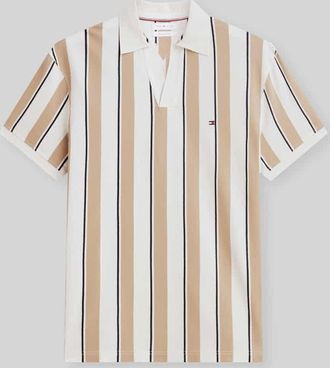 Tommy Hilfiger Relaxed Fit Poloshirt aus reiner Baumwolle in Beige, Gr&ouml;&szlig;e XXL