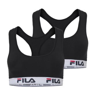 Fila Bustier FILA WOMAN BUSTIER, Damen, Gr. XL, N-Gr, schwarz, Obermaterial: 95% Baumwolle, 5% Elasthan, unifarben, BHs Bustier, ohne Polsterung und ohne B