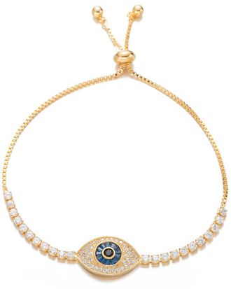 Eyecandy LA Eye Candy La Luxe 18K Plated Cz Adjustable Bracelet