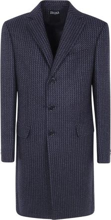 Ermenegildo Zegna Regular Coat - Heren - Mantel - Blauw - L - Jassen