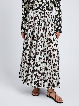 Proenza Schouler Runa Midi Skirt In Acqua Floral