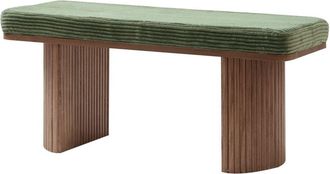 Nordlys Banco en madera y terciopelo verde