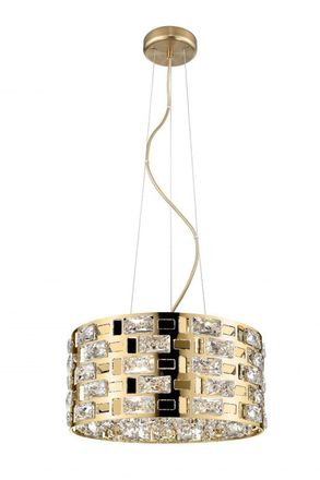 Netlighting Lola 5 Light Gold Crystal Pendant Ceiling Light