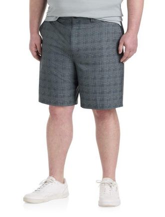 Reebok Big & Tall Performance Tonal Plaid Golf Shorts in Black/grey 3 at Nordstrom, Size 52S