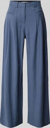 Moss Copenhagen High Waist Hose aus Viskose-Mix Modell Frode in Rauchblau, Gr&ouml;&szlig;e XS