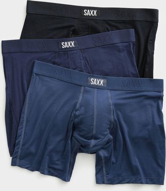 Saxx Mens 6 solid boxer briefs VIBE XTRA 3-pack