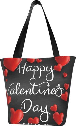 AOOEDM Popular Happy Valentines Day Reusable Tote Bag Women Casual Handbag Shoulder Bags for Shopping Groceries Travel Outdoors