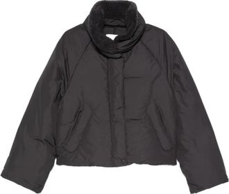 Low Classic Gewatteerde Zwarte Hoge Nek Jas - Dames - Winterjassen - Zwart - M - Jassen