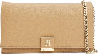 Tommy Hilfiger Womens Chain Flap Bag with Removable Crossbody Strap, Safari Canvas, One Size