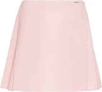 Marni embroidered-logo mini skirt - women - Spandex/Elastane/Polyester/Virgin Wool - 46 - Pink