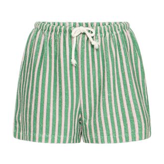 Ichi Ichi - Gestreepte Shorts met Strikkoord Blarney Stijl - Dames - Korte broeken - Veelkleurig - Maat: 2XL Katoen