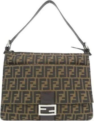 Fendi Pre-owned Vintage Canvas Shoulder Bag - Dames - Vintage Schoudertas - Bruin - ONE Size - Vintage