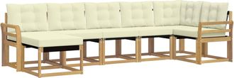 vidaXL Conjunto De Sof&aacute;s De Exterior 7 Uds. Blanco Y Crema Vidaxl