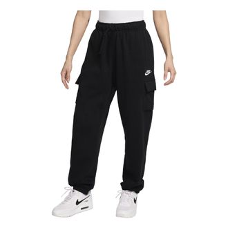 Nike (WMNS) Nike Sportswear Club Fleece Mid-Rise Oversized Cargo Tracksuit Bottoms Black DQ5197-010