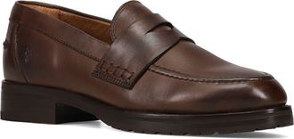 Frye Melissa Lug Sole Penny Loafer in Chocolate - Volterra Leather at Nordstrom Rack, Size 5.5