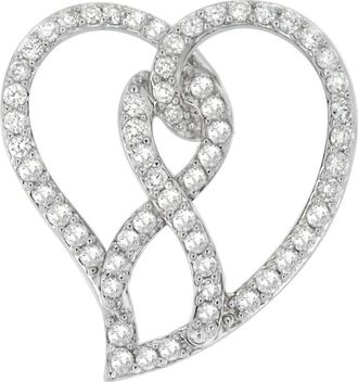House of Brilliance 14K White Gold 1.0 Cttw Diamond Awareness Ribbon & Open Heart Pendant Necklace at Nordstrom