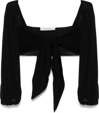 Philosophy di Lorenzo Serafini Top con scollo a cuore - Nero