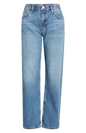 Re/Done Blondie Mid Rise Ankle Straight Leg Jeans in Medium Vain at Nordstrom, Size 23