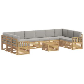 vidaXL Conjunto De Sof&aacute;s De Exterior 8 Pcs Blanco Y Gris Claro Vidaxl