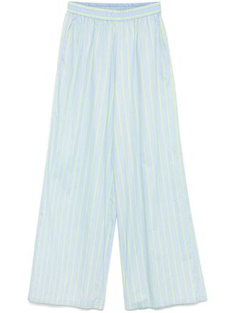 Forte_Forte striped trousers - women - Cotton - II - Blue