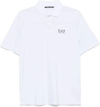 Emporio Armani logo-print polo shirt - men - Elastane/Polyamide/Viscose - L - White