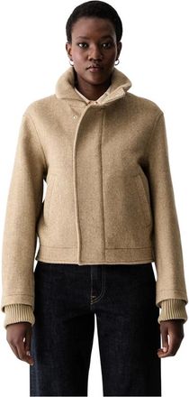 Victoria Beckham Jassen, Dames, Bruin, S, Wol, Bomberjack met hoge hals