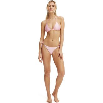 Cotton On Womens String Triangle Bikini Top in Cherry Dream Gloss at Nordstrom, Size X-Large