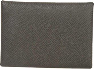 Herm&egrave;s Dark Gray Graphite Epsom Leather Coin Purse/Coin Case (Pre-Owned)