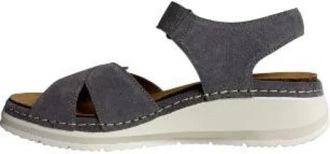 Durea 7432 Sandaal - Dames - Sleehakken - Grijs - 40 1/2 EU - Denim - Schoenen