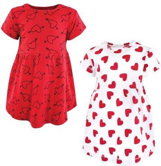 Hudson Baby Stylish Baby Dress 2Pk in Love Hearts at Nordstrom, Size 18-24M