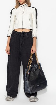 Balenciaga Leather Jacket, Womens, White