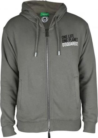 Dsquared2 One Life Hoodie - Heren - Vesten met rits - Grijs - L - Katoen - Hoodies & sweatvesten