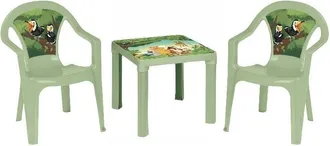 OEM Una Mesa Y Dos Sillas, De Color Verde Pastel